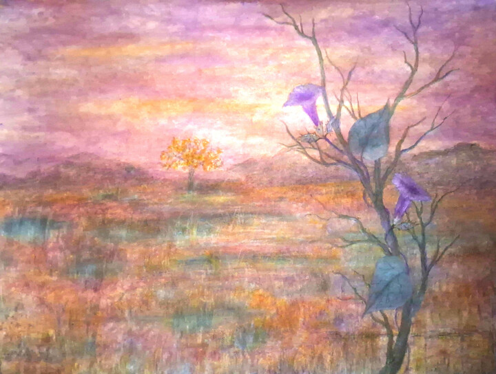 "The Last Gleam of A…" başlıklı Tablo Alberto Thirion tarafından, Orijinal sanat, Pastel