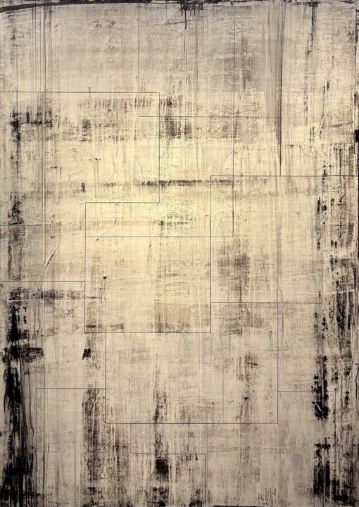 Painting titled "We live and die X1" by Luca Brandi, Original Artwork, Acrylic Mounted on Aluminium