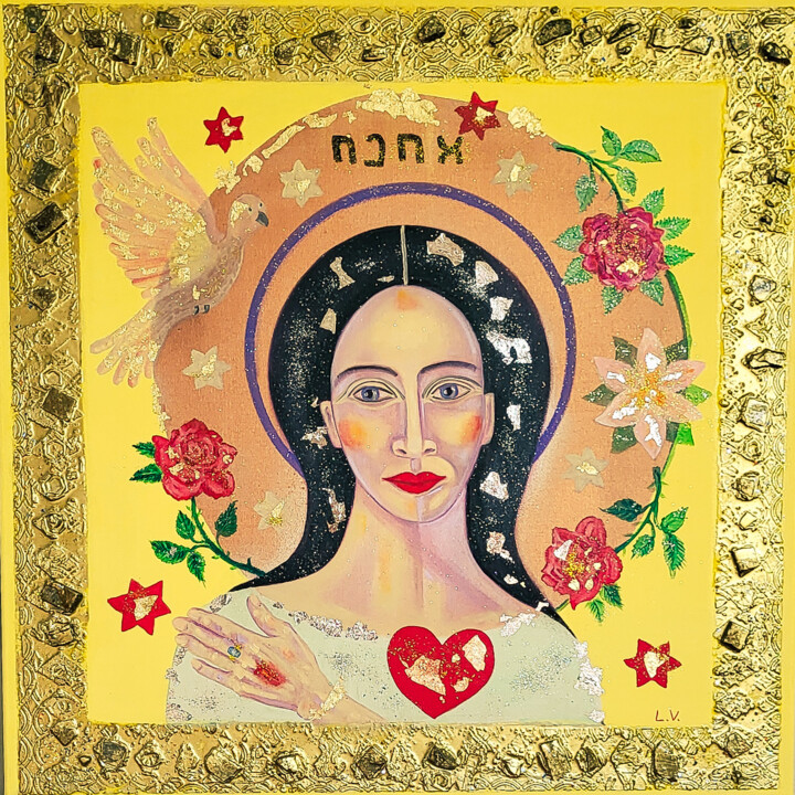 Painting titled "Io Sono" by Liisa Viima, Original Artwork, Oil Mounted on Wood Stretcher frame