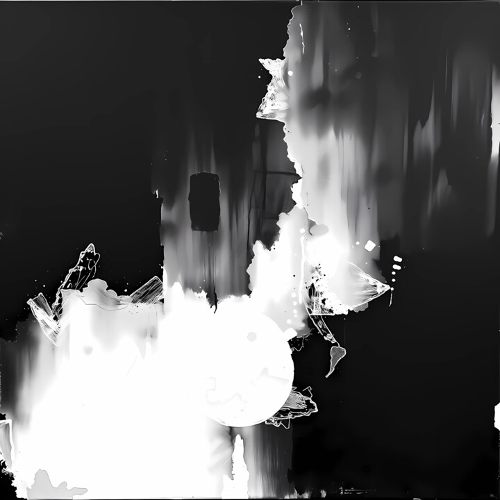 "Black White Glitch…" başlıklı Dijital Sanat Stellaartist001 tarafından, Orijinal sanat, AI tarafından oluşturulan görüntü