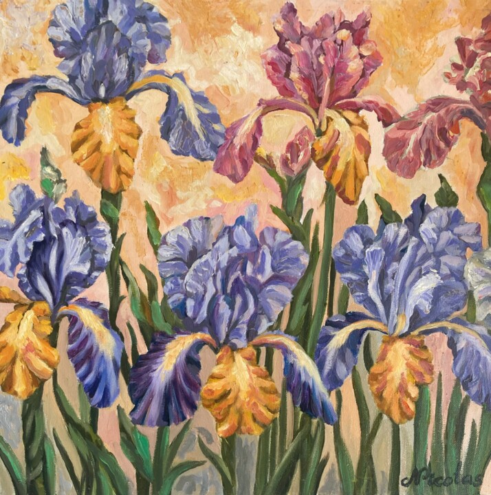 Peinture intitulée "Silent Bloom" par Pintor Nicolas, Œuvre d'art originale, Huile