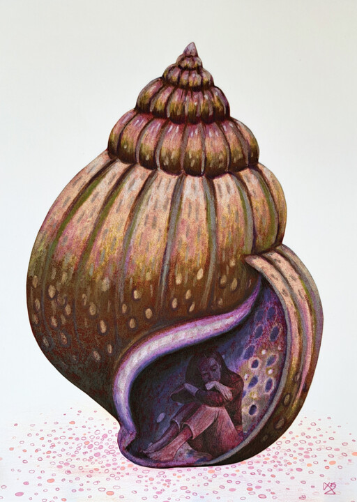 "Shell house" başlıklı Resim Andromachi Giannopoulou tarafından, Orijinal sanat, Pastel
