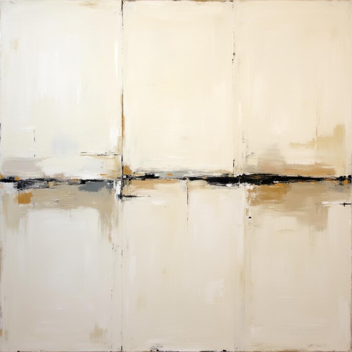 Digital Arts με τίτλο "Beige White Minimal…" από Stellaartist001, Αυθεντικά έργα τέχνης, Εικόνα που δημιουργήθηκε με AI
