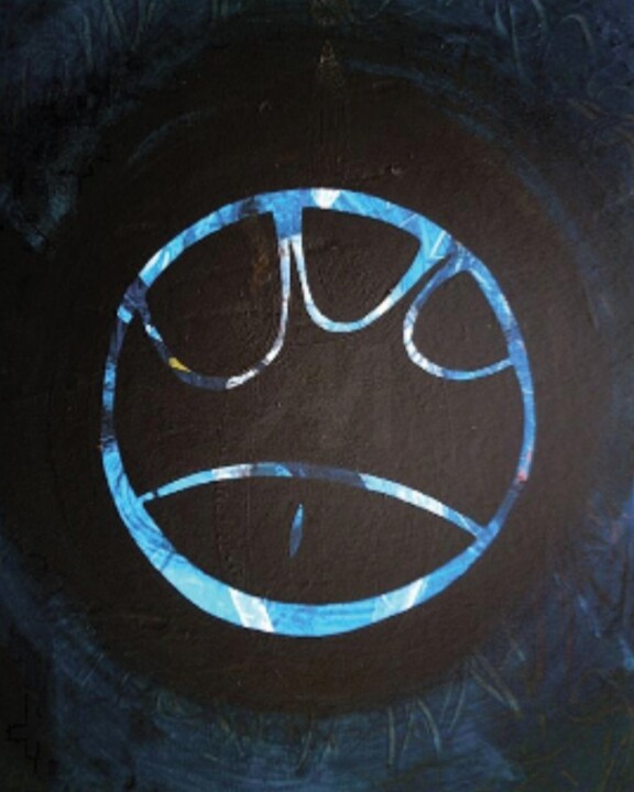 Painting titled "Bo" by Luc Gama (Luk...), Original Artwork, Acrylic Mounted on Cardboard