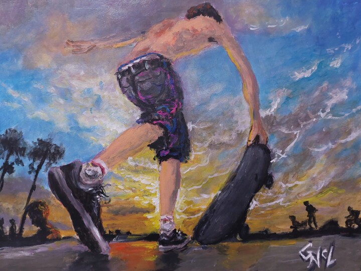 "Skating" başlıklı Tablo Giorgos Nicolaou (Gncl) tarafından, Orijinal sanat, Akrilik