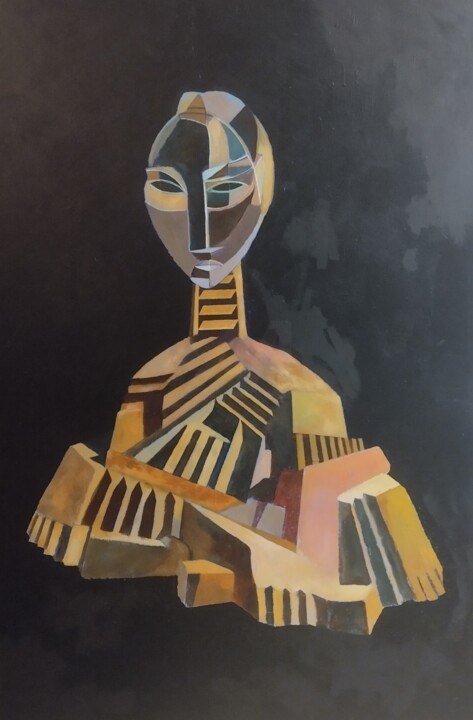 Painting titled "Ozymandias 2" by Tam Nightingale, Original Artwork, Acrylic Mounted on Wood Stretcher frame