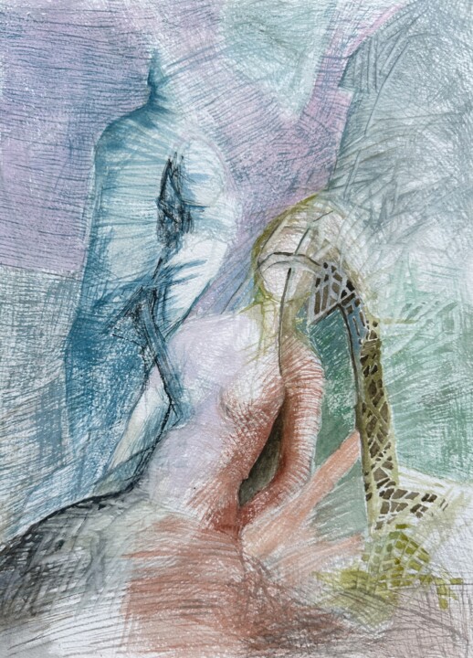 Malarstwo zatytułowany „Szum morza II” autorstwa Anna Lupa-Suchy, Oryginalna praca, Akwarela