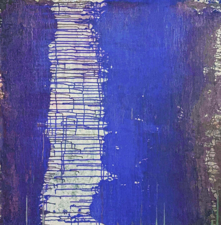 Malarstwo zatytułowany „Blue Meld” autorstwa Roberto Romei Rotondo, Oryginalna praca, Olej Zamontowany na Drewniana rama nos…