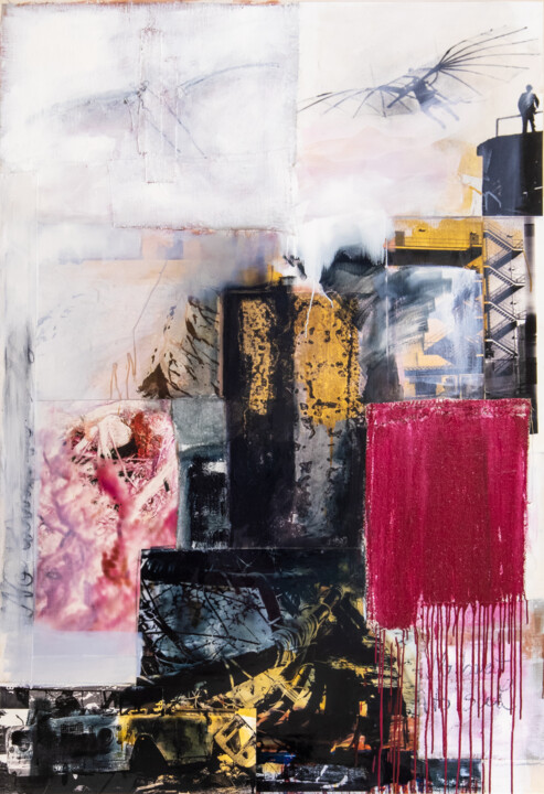 Collages intitulée "Spuren der Erinneru…" par Sven Jakubith, Œuvre d'art originale, Huile