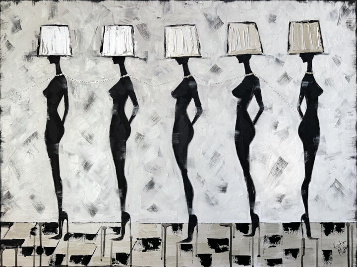 Peinture intitulée "Muses de Lumière" par Kristina Mallen, Œuvre d'art originale, Huile Monté sur Châssis en bois