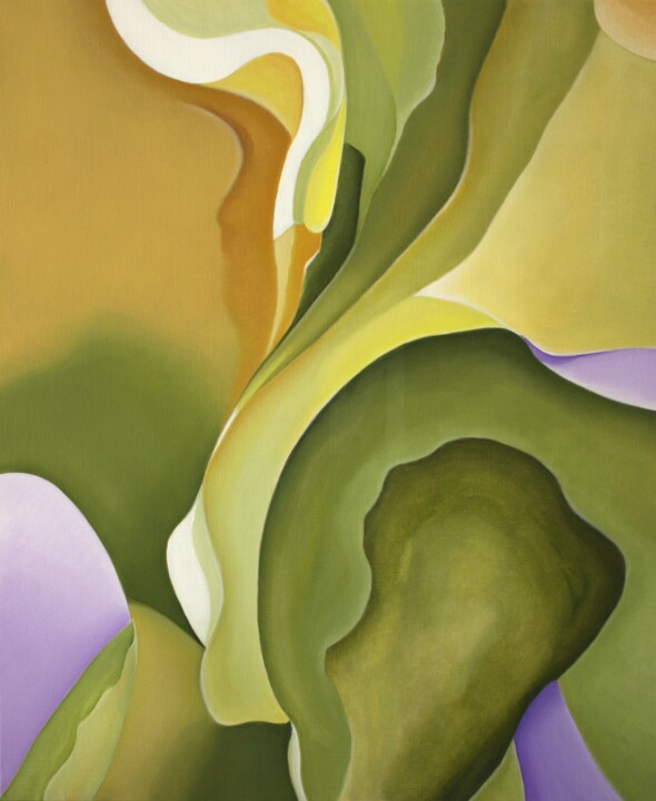 Malarstwo zatytułowany „Digitalis” autorstwa Jchadima, Oryginalna praca, Olej Zamontowany na Drewniana rama noszy