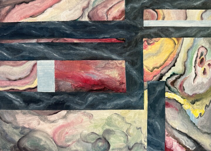 Pintura intitulada "Geo" por Mariia Wonder, Obras de arte originais, Óleo Montado em Armação em madeira