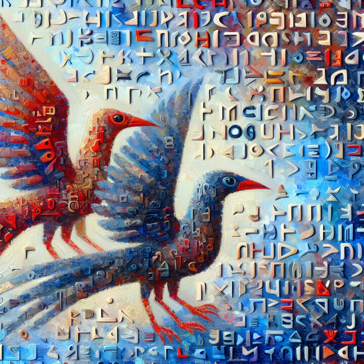 Pintura intitulada "Linguaggi sincretici" por Angelo Mazzoleni, Obras de arte originais, Acrílico Montado em Armação em made…