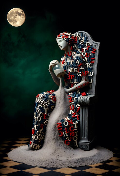 Pintura intitulada "Oltre il tempo e lo…" por Angelo Mazzoleni, Obras de arte originais, Areia Montado em Armação em madeira