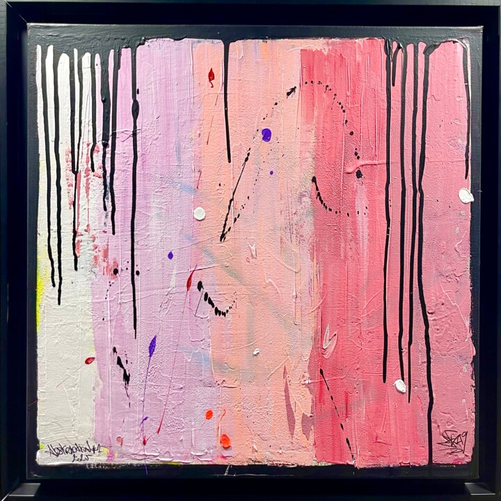 Malarstwo zatytułowany „Artbstraction” autorstwa Efka9, Oryginalna praca, Akryl Zamontowany na Drewniana rama noszy