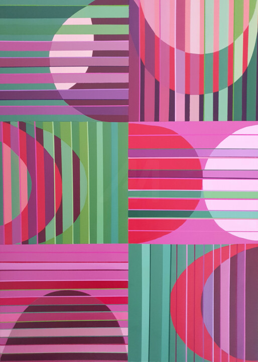 绘画 标题为“New horizon” 由Diana Large, 原创艺术品, 丙烯 安装在木质担架架上