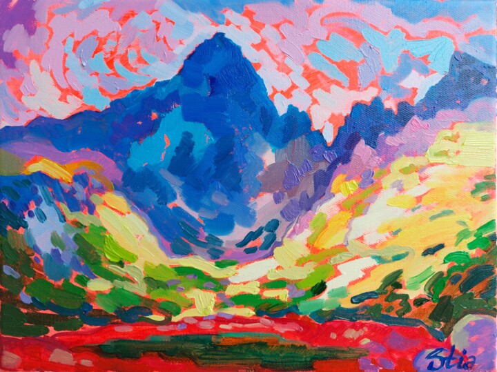 Malarstwo zatytułowany „Endless Height” autorstwa Anastasiia Kurkova, Oryginalna praca, Olej Zamontowany na Drewniana rama n…