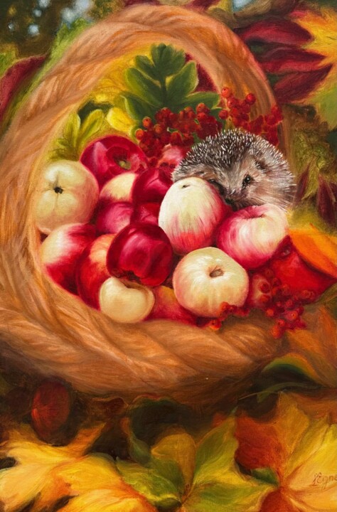 Pintura intitulada "Basket Of Plenty" por Larissa Egner, Obras de arte originais, Óleo