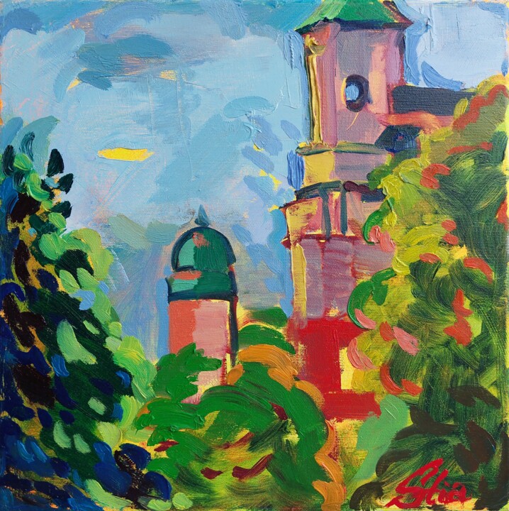 Malarstwo zatytułowany „Trembling Air” autorstwa Anastasiia Kurkova, Oryginalna praca, Olej Zamontowany na Drewniana rama no…