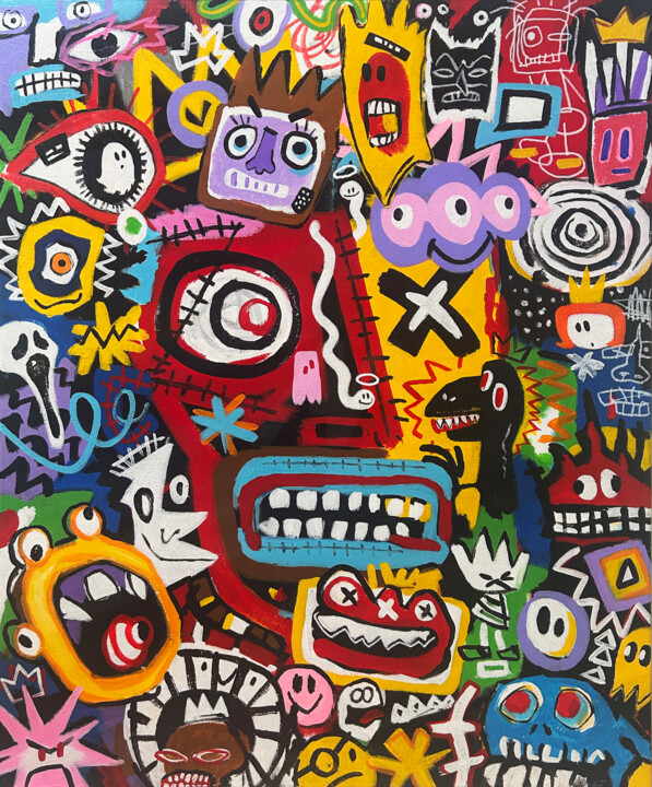 Painting titled "WE ALL AGREED TO BE…" by Hou Soon Ming, Original Artwork, Acrylic