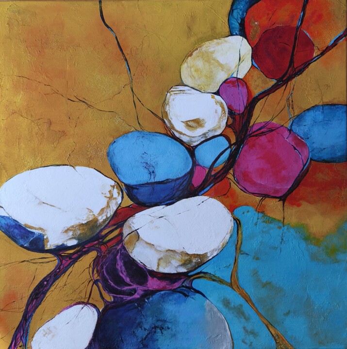 Malerei mit dem Titel "Mystischer Genesis" von Janina Rudenko, Original-Kunstwerk, Acryl Auf Keilrahmen aus Holz montiert