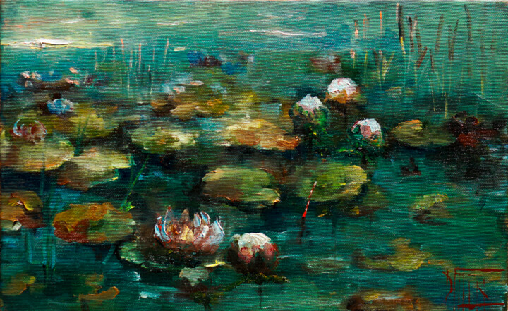 Malarstwo zatytułowany „lost float” autorstwa Pavel Filin, Oryginalna praca, Olej Zamontowany na Drewniana rama noszy