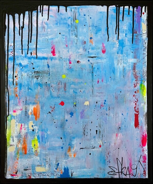 Malarstwo zatytułowany „Artbstraction n2” autorstwa Efka9, Oryginalna praca, Akryl Zamontowany na Drewniana rama noszy