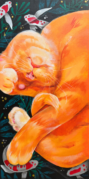 "Dreams of Fish – a…" başlıklı Tablo Liudmila Kotovich tarafından, Orijinal sanat, Akrilik Ahşap Sedye çerçevesi üzerine mon…