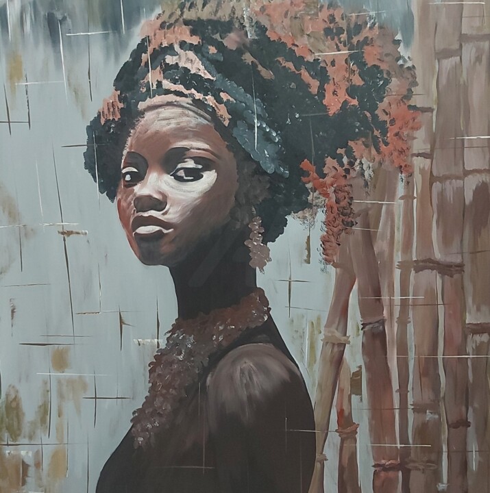 Ζωγραφική με τίτλο ""Девушка в косынке"" από Мarina Petrova, Αυθεντικά έργα τέχνης, Ακρυλικό Τοποθετήθηκε στο Ξύλινο φορείο…