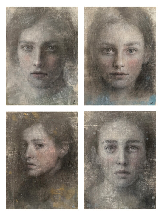 Картина под названием "Looking set 4 artwo…" - Margarita Ivanova, Подлинное произведение искусства, Акрил Установлен на Дере…