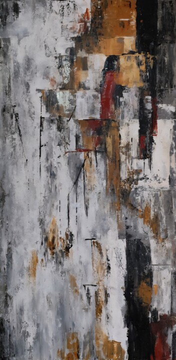 Painting titled "A Tale of Lost Time" by Irene Palevski, Original Artwork, Acrylic Mounted on Wood Stretcher frame