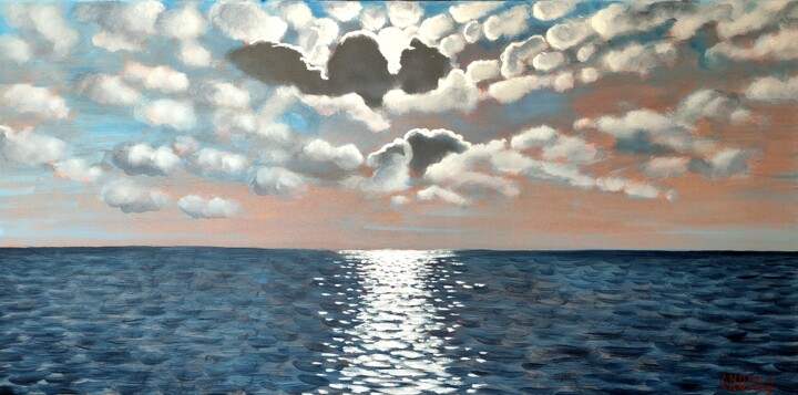 Painting titled "Simple - 4" by Andrea Vandoni, Original Artwork, Acrylic Mounted on Wood Stretcher frame