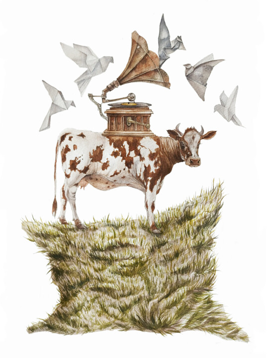 Peinture intitulée ""The Peace of the M…" par Ingaside, Œuvre d'art originale, Aquarelle