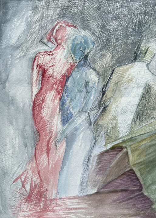 Malarstwo zatytułowany „Szum morza” autorstwa Anna Lupa-Suchy, Oryginalna praca, Akwarela