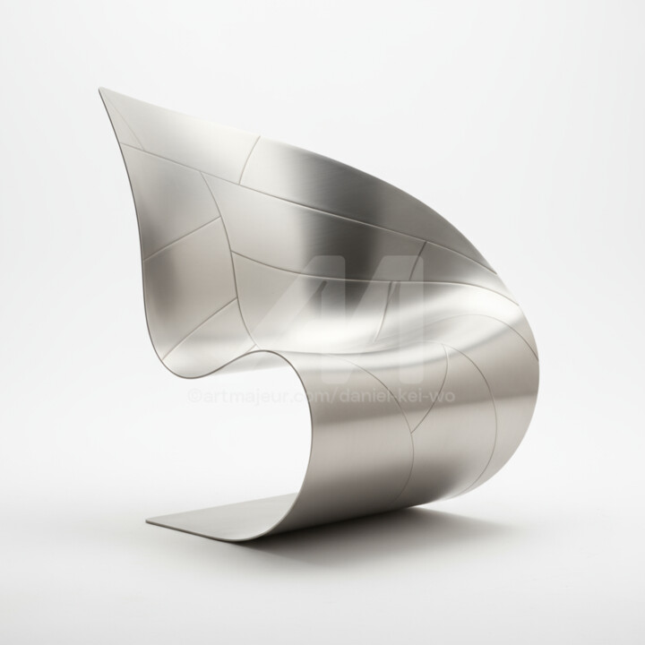 Sculpture intitulée "Barcelona Chair#2" par Daniel Kei Wo, Œuvre d'art originale, Acier inoxydable