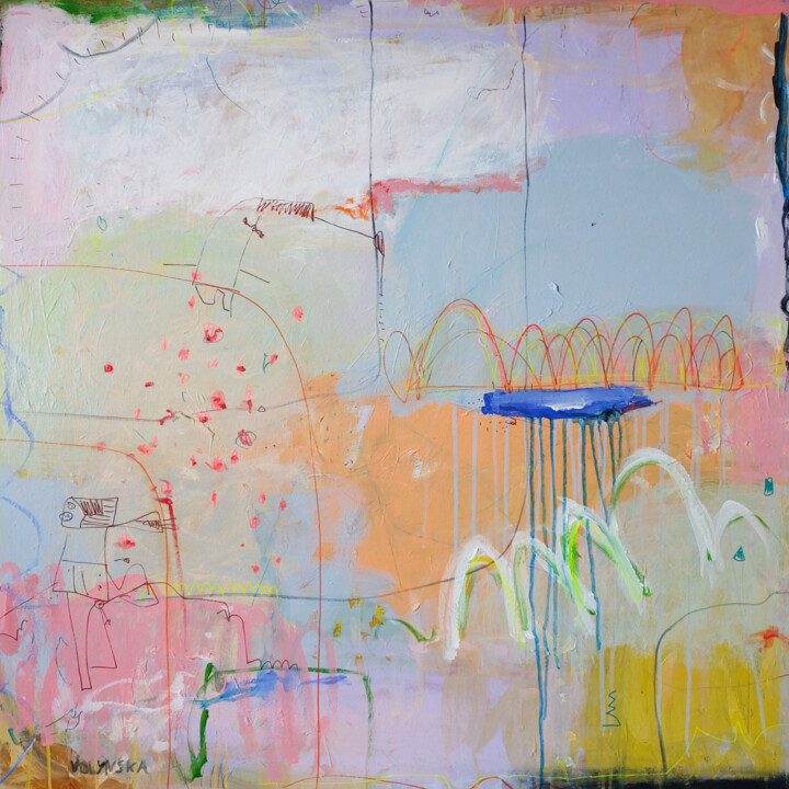 绘画 标题为“Abstrakte Stimmung…” 由Natalya Volynska, 原创艺术品, 丙烯 安装在木质担架架上