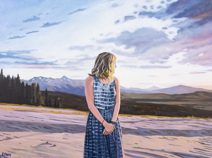 Ζωγραφική με τίτλο "Twilight" από Yvan Favre, Αυθεντικά έργα τέχνης, Λάδι Τοποθετήθηκε στο Ξύλινο φορείο σκελετό