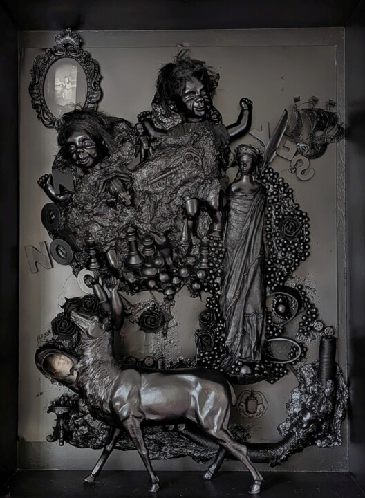 绘画 标题为“"Solving Black-Box…” 由Pepijn Simon, 原创艺术品, 丙烯 安装在木板上