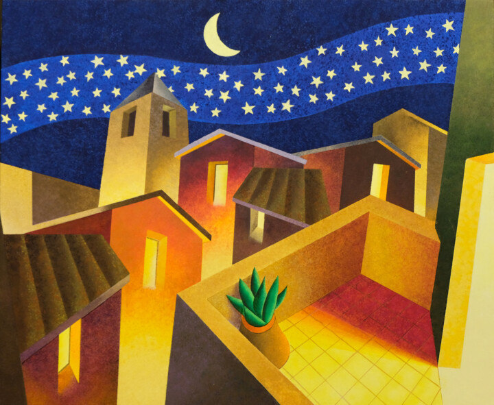 Pintura intitulada "la via lattea" por Giancarlo Colombo, Obras de arte originais, Acrílico Montado em Armação em madeira