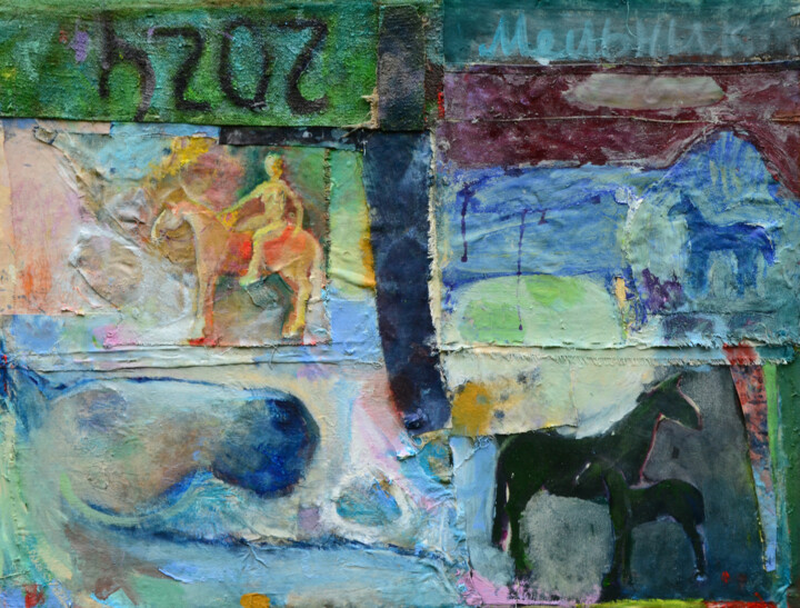 Painting titled ""Fragments of Memor…" by Ihor Melnyk, Original Artwork, Oil