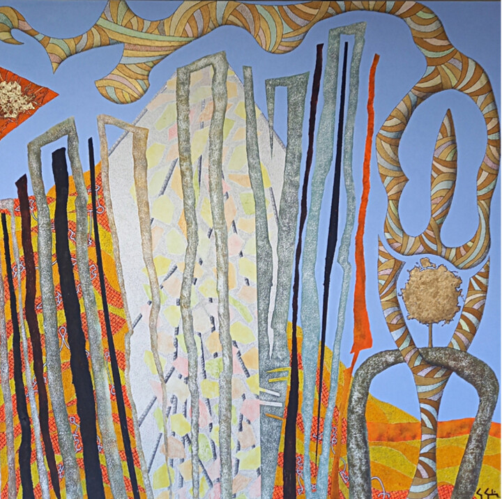 Painting titled "Dùrâdïr, le zèbre i…" by Gérard Gelin, Original Artwork, Acrylic