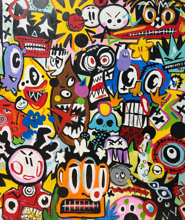 Painting titled "WE ALL AGREED TO BE…" by Hou Soon Ming, Original Artwork, Acrylic