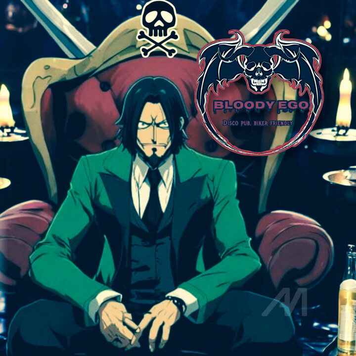 "Capone at Bloody Ego" başlıklı Dijital Sanat Cristina Frassoni tarafından, Orijinal sanat, Dijital Kolaj Ahşap panel üzerin…