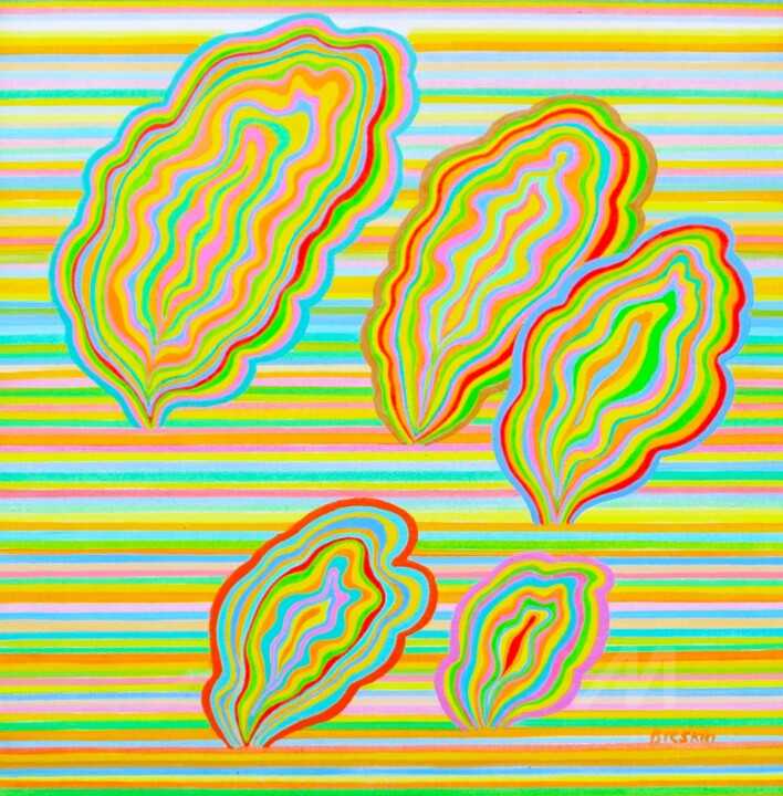 Painting titled "Взволнованое движен…" by Alexander Breskin, Original Artwork, Oil Mounted on Wood Stretcher frame