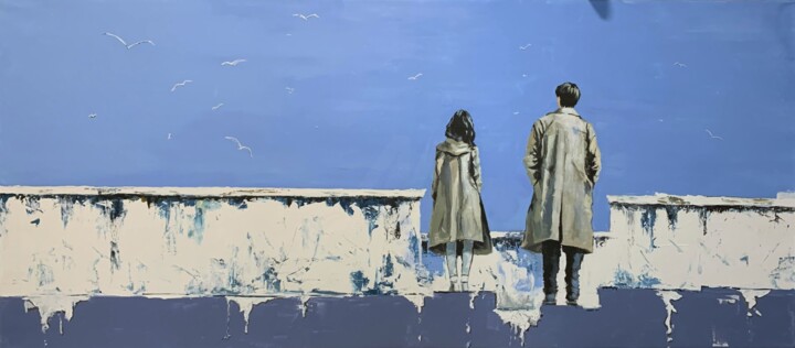 Painting titled "The Edge of Freedom." by Vita Schagen, Original Artwork, Acrylic