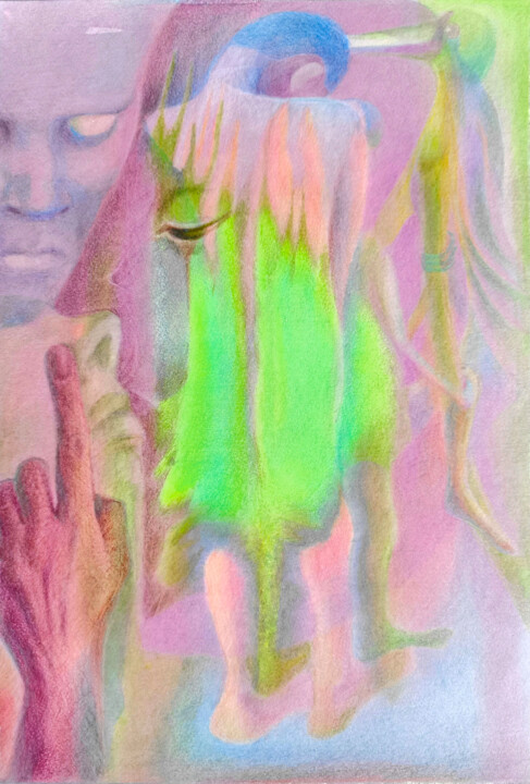 Drawing titled "Drift Back to Reali…" by Yana Dmitrieva, Original Artwork, Pencil