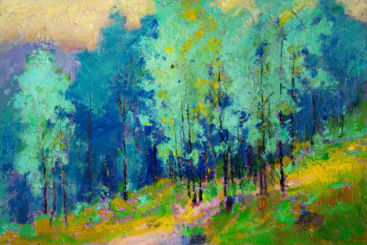 Painting titled "The Forest Awakens" by Daria Zavadenko, Original Artwork, Oil
