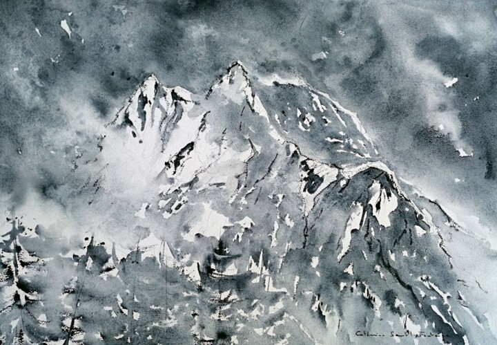 Malerei mit dem Titel "jeux de lumières" von Catherine Saint Fontaine, Original-Kunstwerk, Aquarell