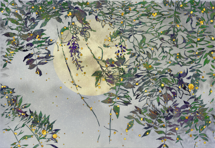 "Wisteria Moon II" başlıklı Dijital Sanat Weedsxyz tarafından, Orijinal sanat, Dijital Resim