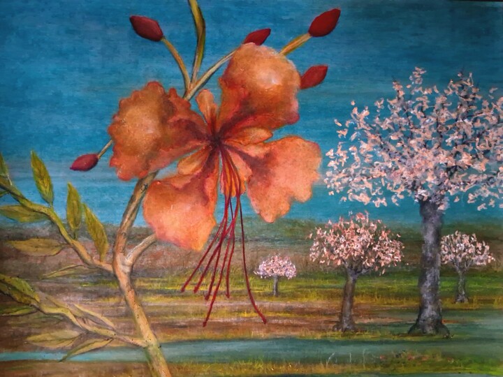 "Fleur de paon, Caes…" başlıklı Tablo Alberto Thirion tarafından, Orijinal sanat, Pastel